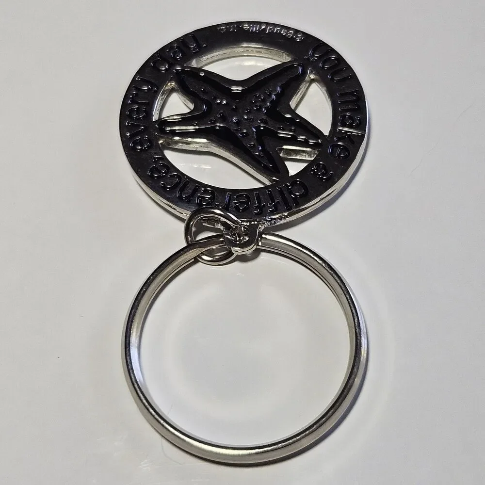Baudville, Inc. Silver Tone Starfish You Make A Difference Every Day Keychain